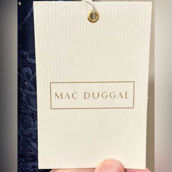 MAC DUGGAL Lace Gown Flutter Sleeve A-Line Dress Sz 24W New 67435 - Picture 7 of 11